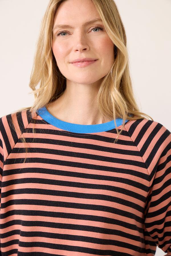 Everve Stripe Vintage Sweatshirt Coralstripe