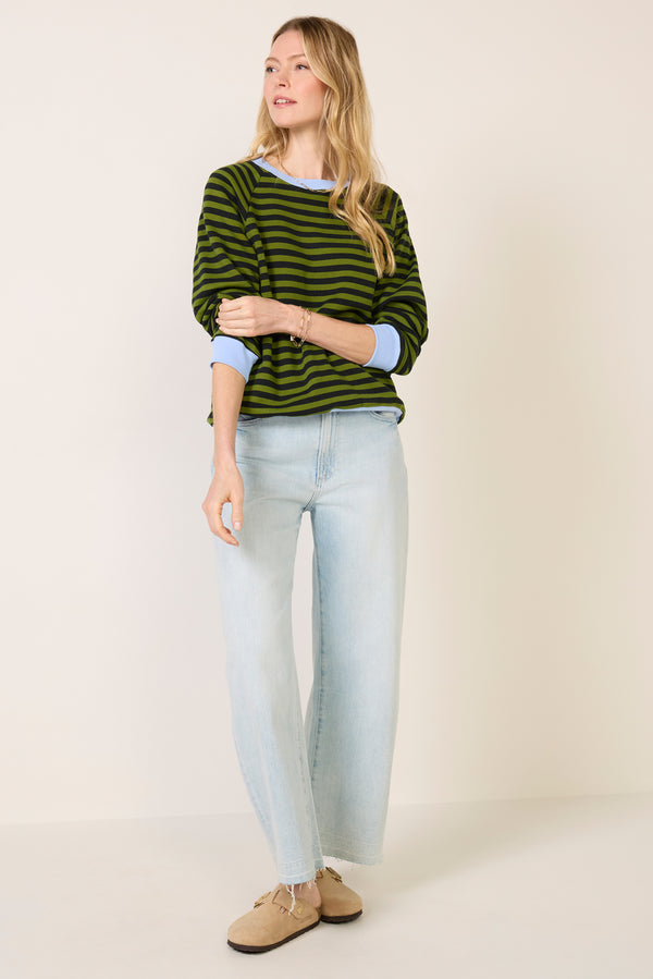 everve Stripe Vintage Sweatshirt Greenstripe