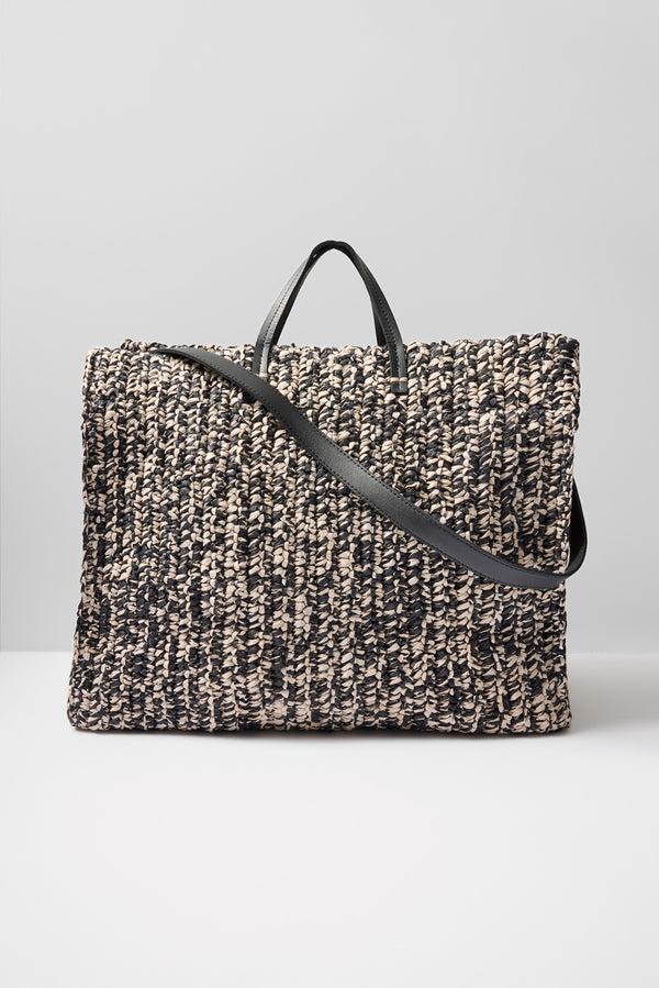 Everve Summer Simple Tote Black/Creamraffia