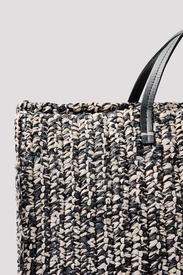 Everve Summer Simple Tote Black/Creamraffia