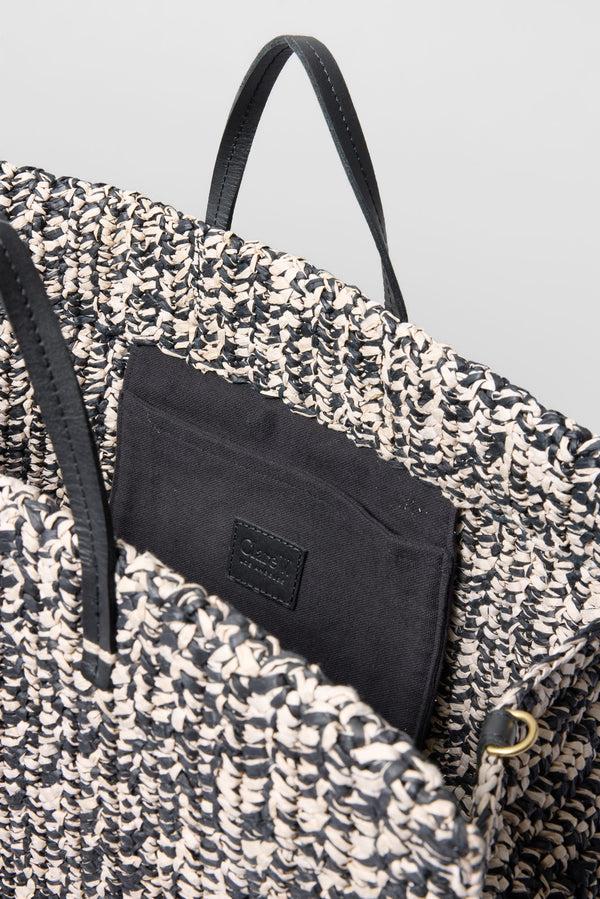 Everve Summer Simple Tote Black/Creamraffia
