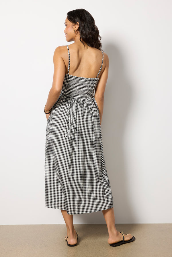 Everve Sunday Gingham Dress Black/White