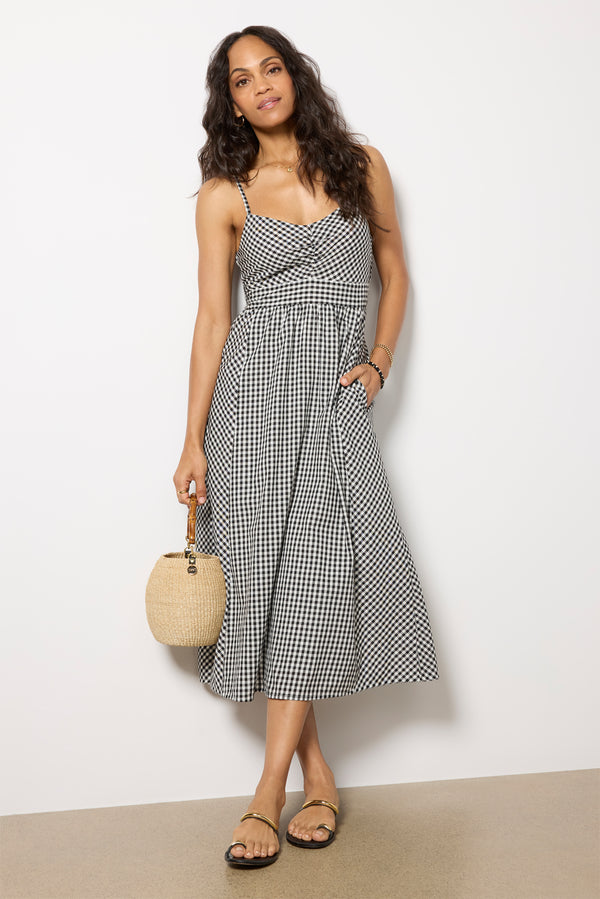everve Sunday Gingham Dress Black/White