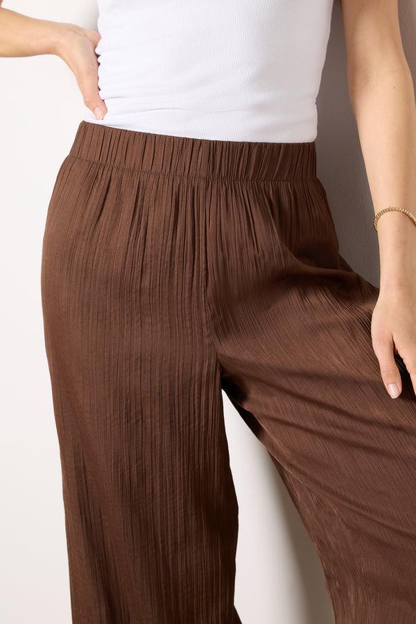 Everve Sunset Satin Pant Brown