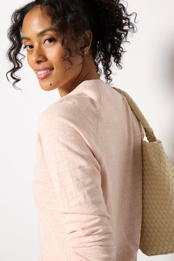 Everve Sunwashed Slub Crewneck Peachwhip