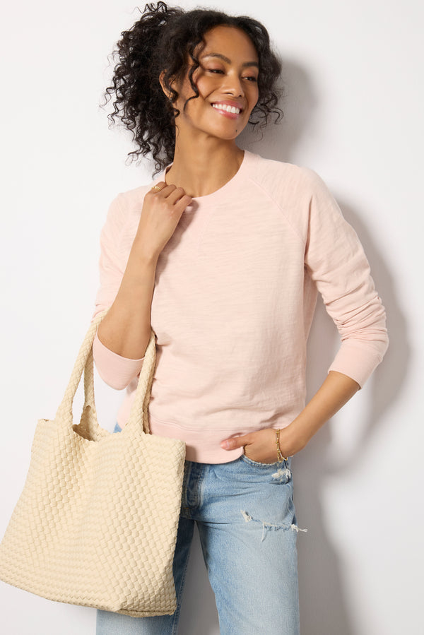 everve Sunwashed Slub Crewneck Peachwhip