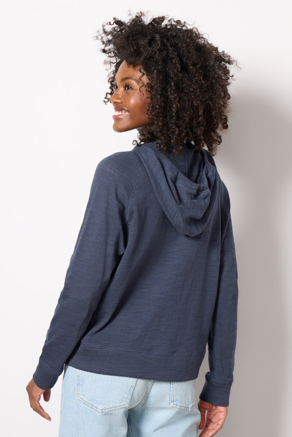 Everve Sunwashed Slub Hoodie Bluenights
