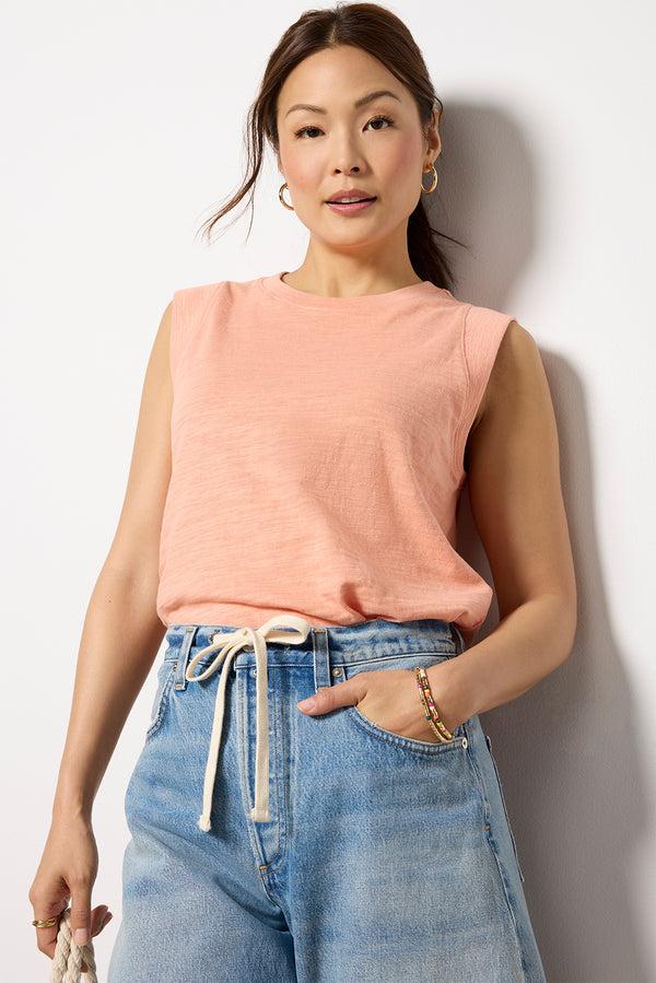 Everve Sunwashed Slub Muscle Tank Canyonsunset