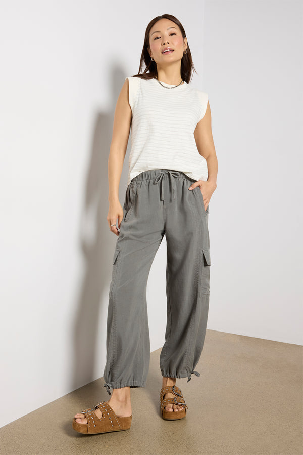 Everve Sunwashed Slub Muscle Tank Ivoryrockstripe