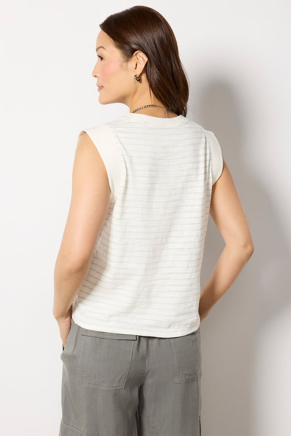Everve Sunwashed Slub Muscle Tank Ivoryrockstripe