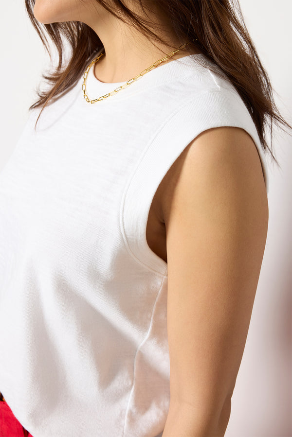 Everve Sunwashed Slub Muscle Tank White