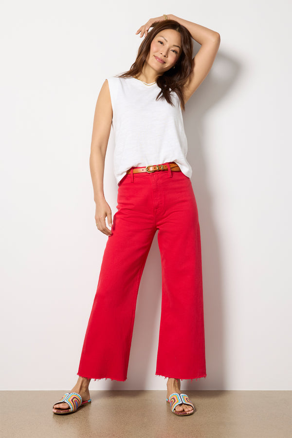 Everve Sunwashed Slub Muscle Tank White