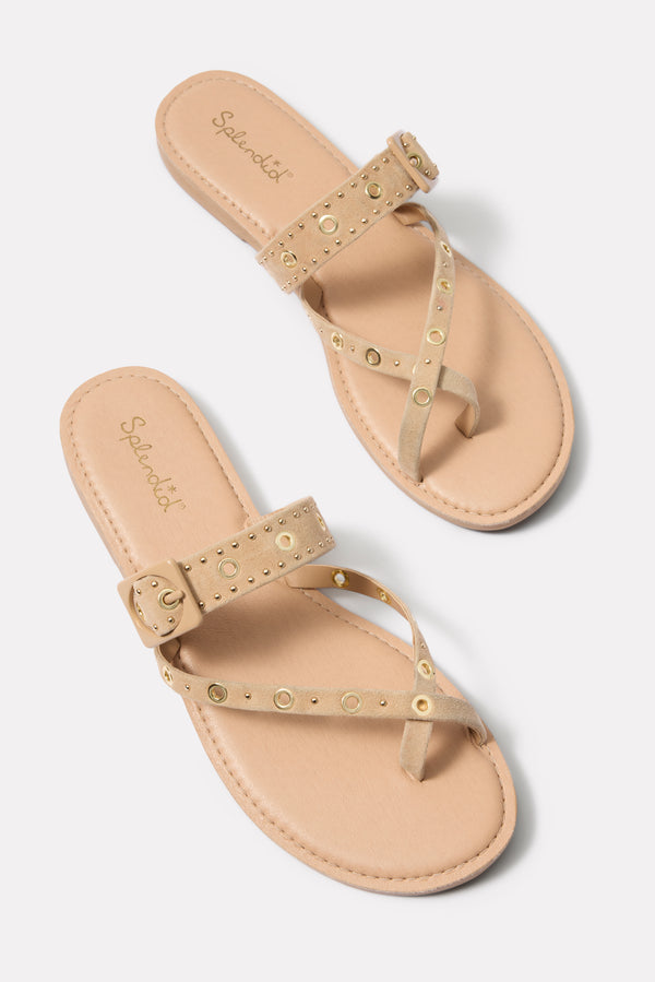 everve Sutton Stud Sandal Honeybeige