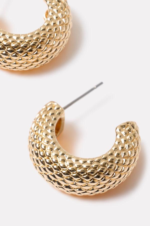 Everve Sutton Textured Hoop Gold