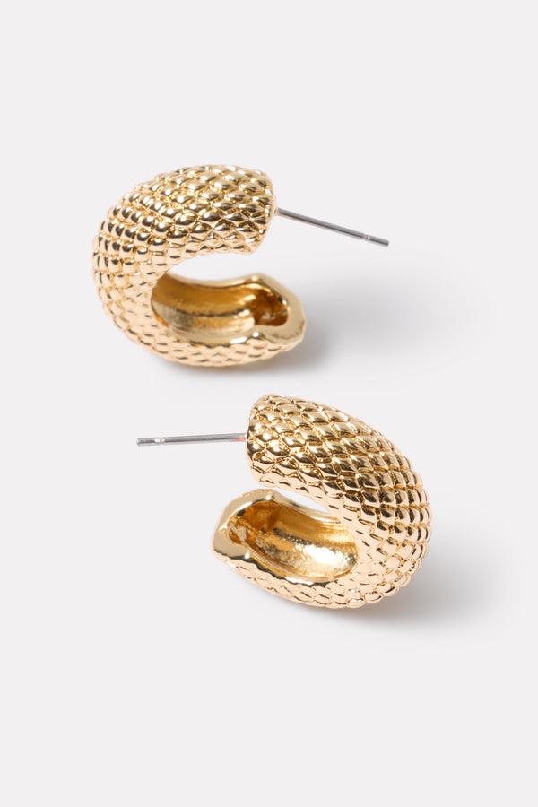 everve Sutton Textured Hoop Gold