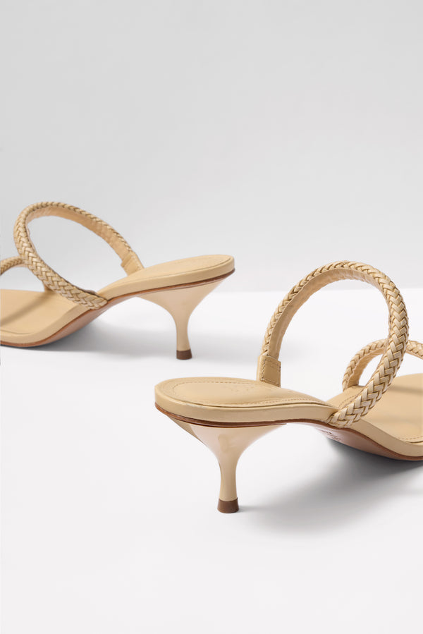 Everve Taliah Mid Woven Heel Natural