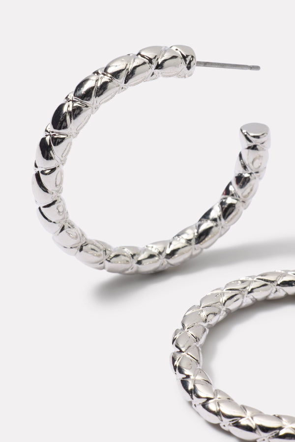 Everve Tamra Textured Hoop Silver