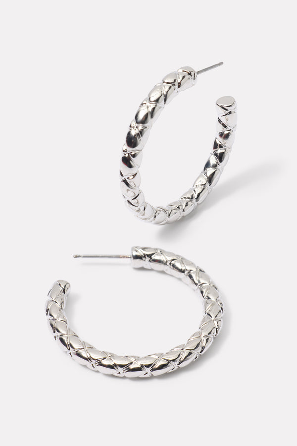 everve Tamra Textured Hoop Silver