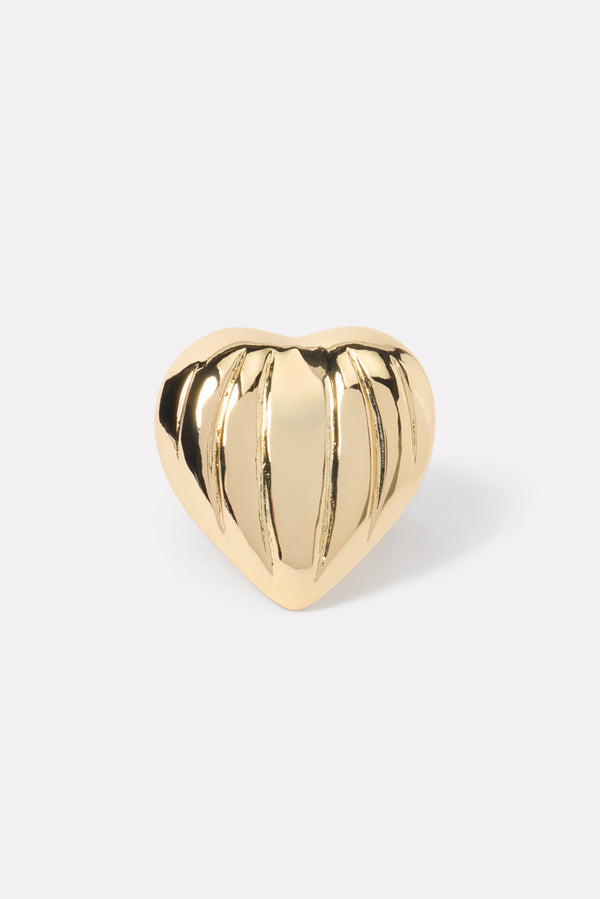 Everve Tate Heart Statement Ring Gold