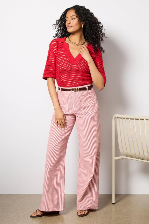 Everve Teagan Pullover Red