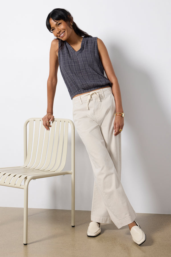 everve Textured Collar Tank Mistyonyx