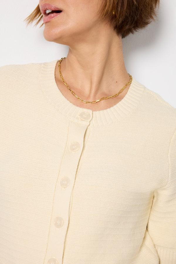 Everve Textured Short Sleeve Cardi Muslin