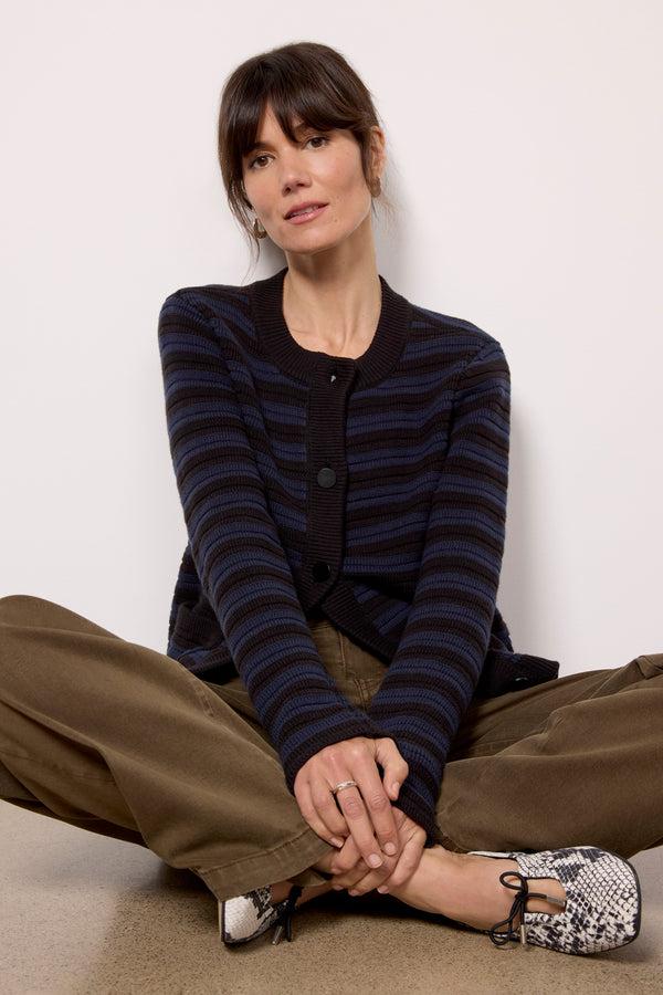 everve The Elevated Cardigan Navyblazer/Black