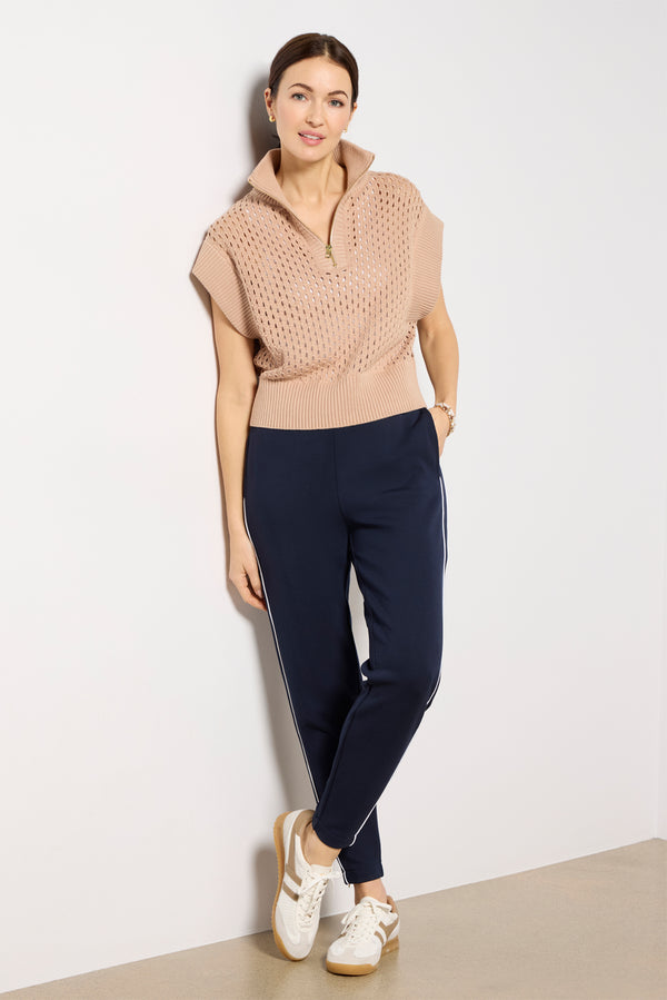 everve The Slim Piped Pant 27.5` Navy
