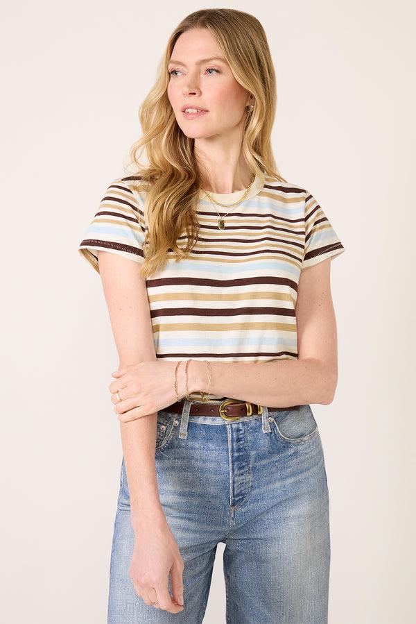Everve The Slub Stripe Tee Ivymint