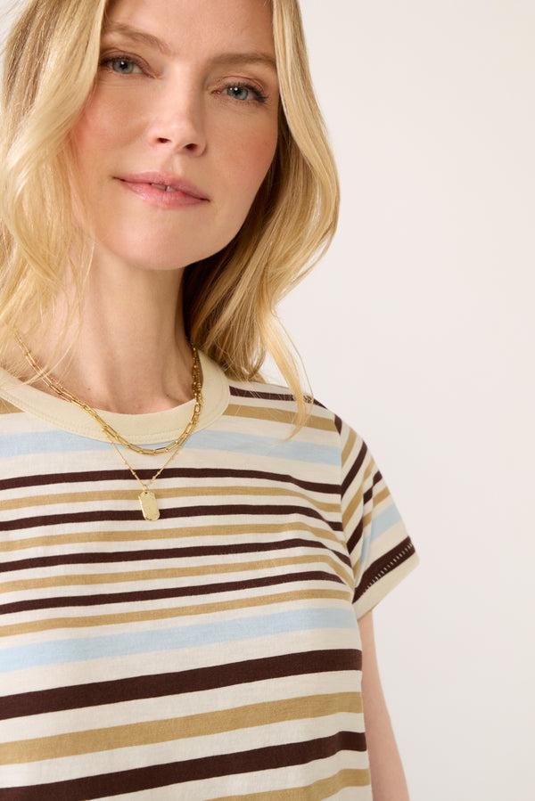 Everve The Slub Stripe Tee Ivymint
