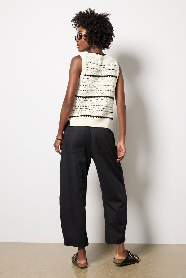 Everve Theo Poplin Pant Noir