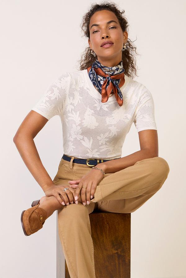 everve Tibi Crew Neck Tee Seasalt