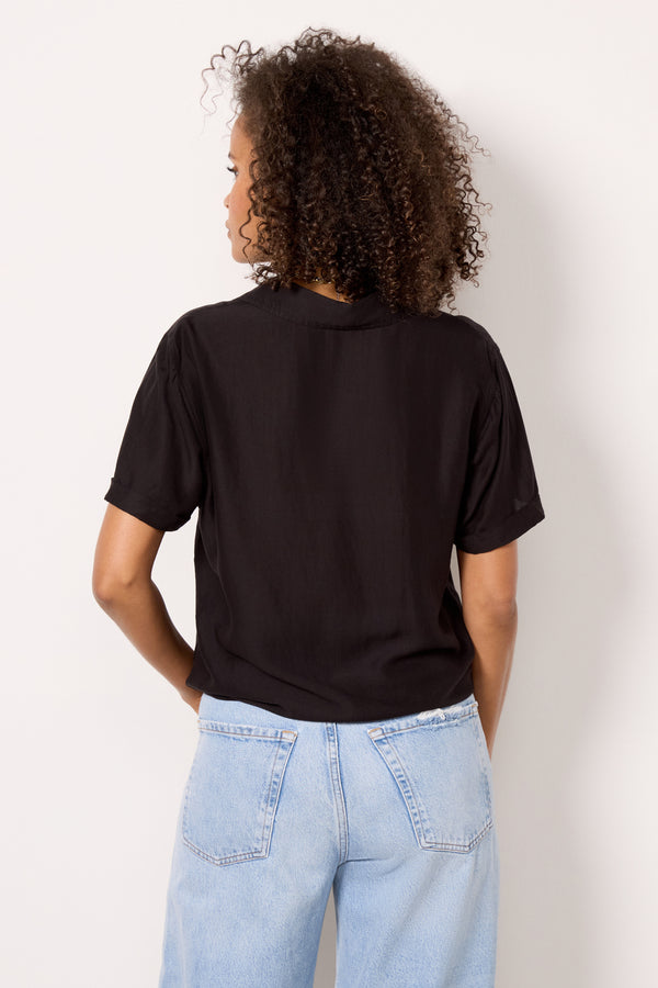 Everve Tie Waist Shirt Black