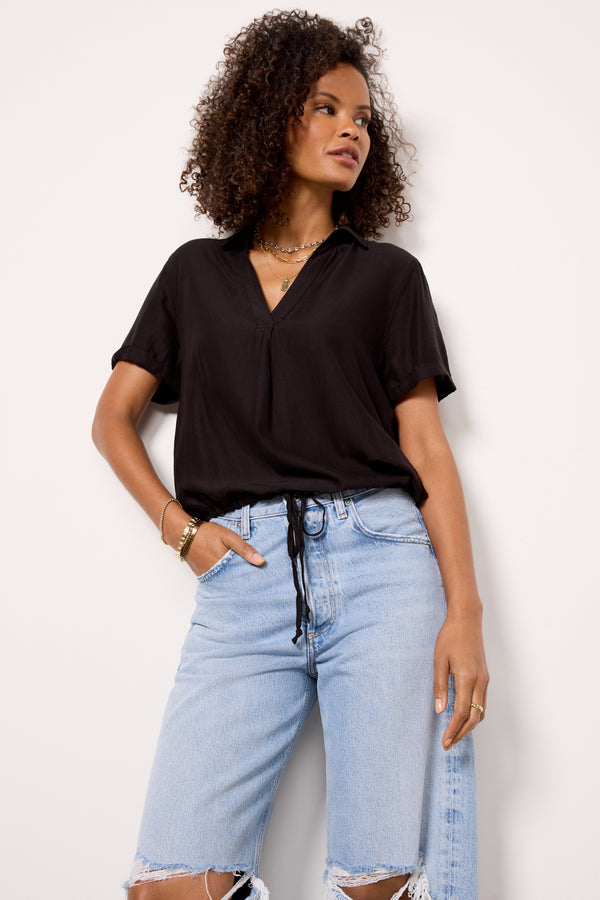 everve Tie Waist Shirt Black
