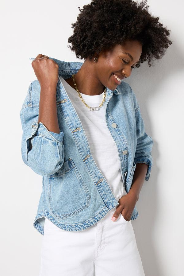 Everve Together Again Denim Jacket Medindigo