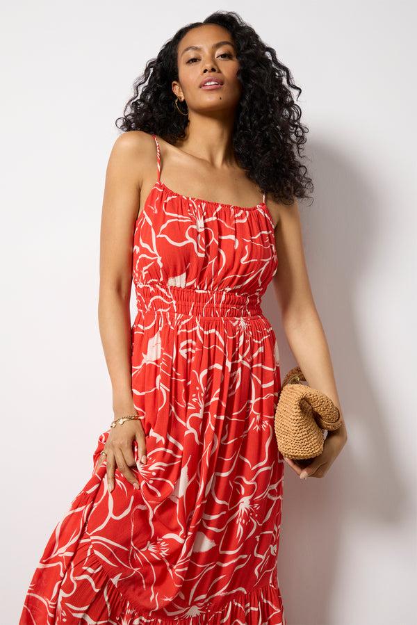 Everve Toluca Cala Flora Midi Dress Cabanared