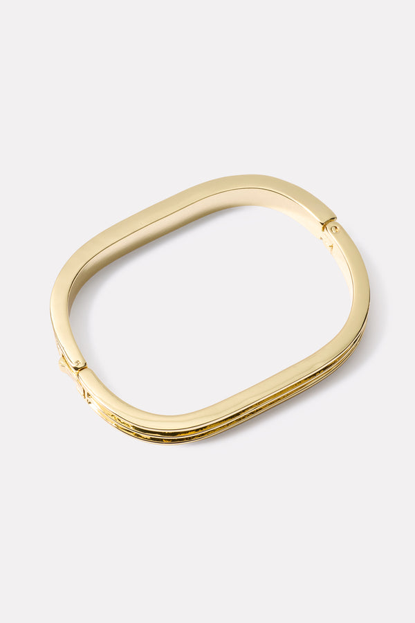 everve Tribeca Ribbed Bangle Gold