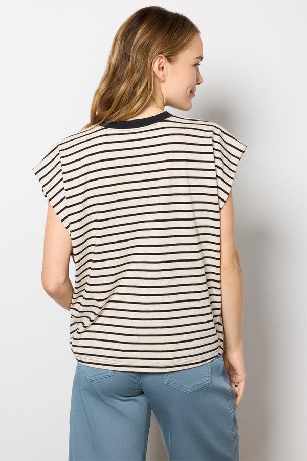 Everve Trina Muscle Tee Hthroat/Blkstripe
