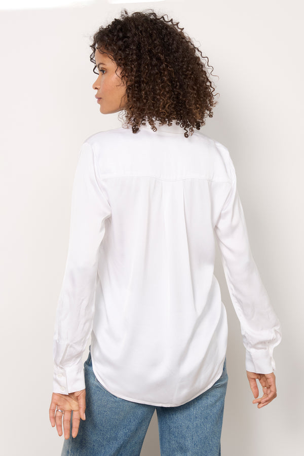 Everve Two Pocket Satin Shirt White