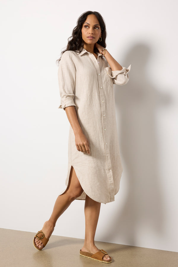 Everve Val Dress Heatheredflax