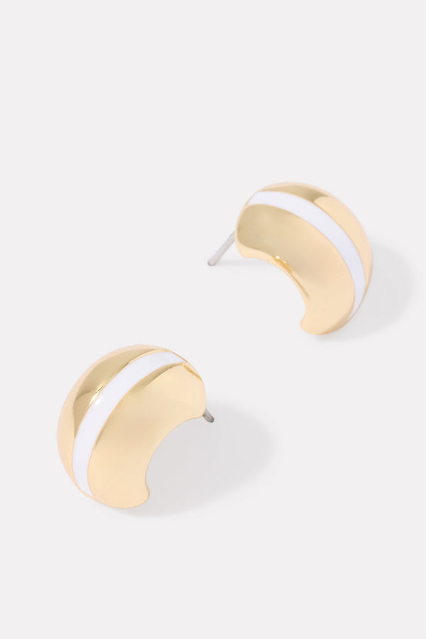 everve Vanessa Button Earring Gold/White