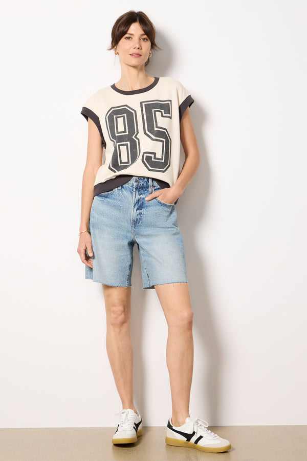 Everve Varsity Muscle Top Cream/Washedblack