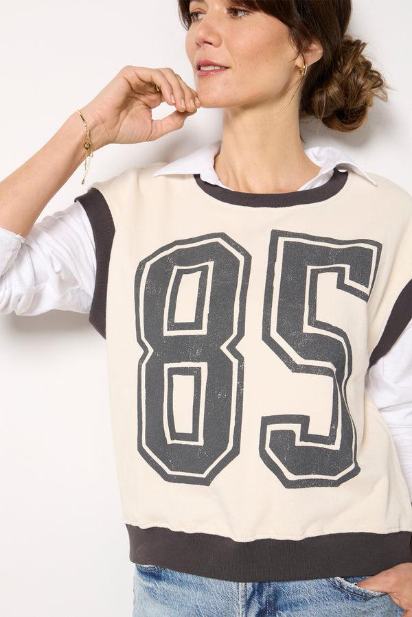 Everve Varsity Muscle Top Cream/Washedblack