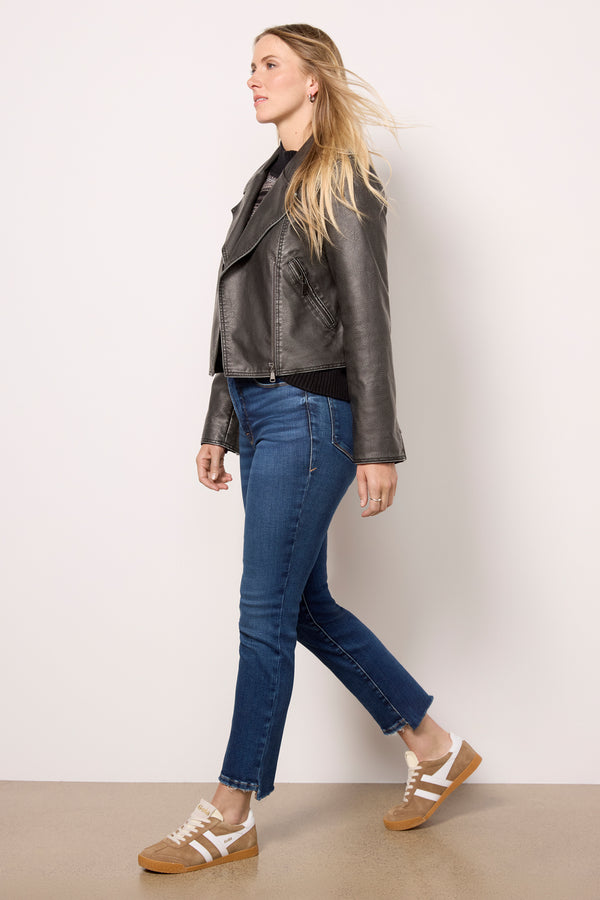 Everve Veda Distressed Moto Black