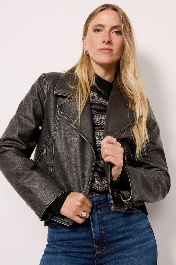 everve Veda Distressed Moto Black