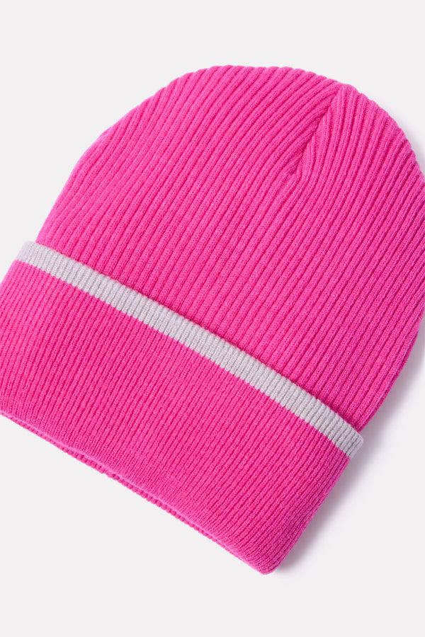 Everve Vermont Solid Beanie Pink/Grey