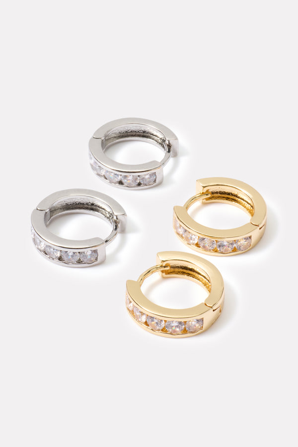 everve Victoria Huggie Pack Gold/Silver