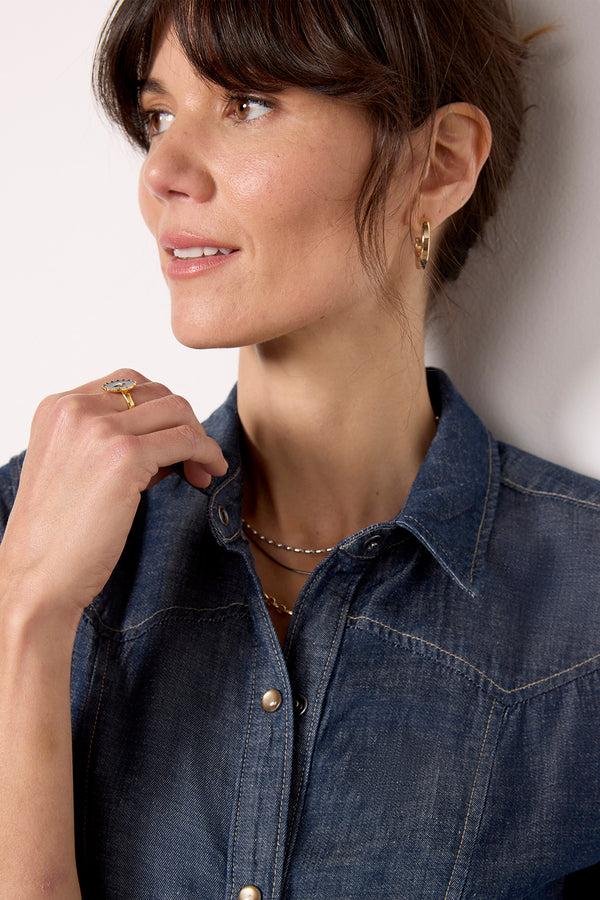 Everve Western Yoke Shirt Dress Twilightdenim