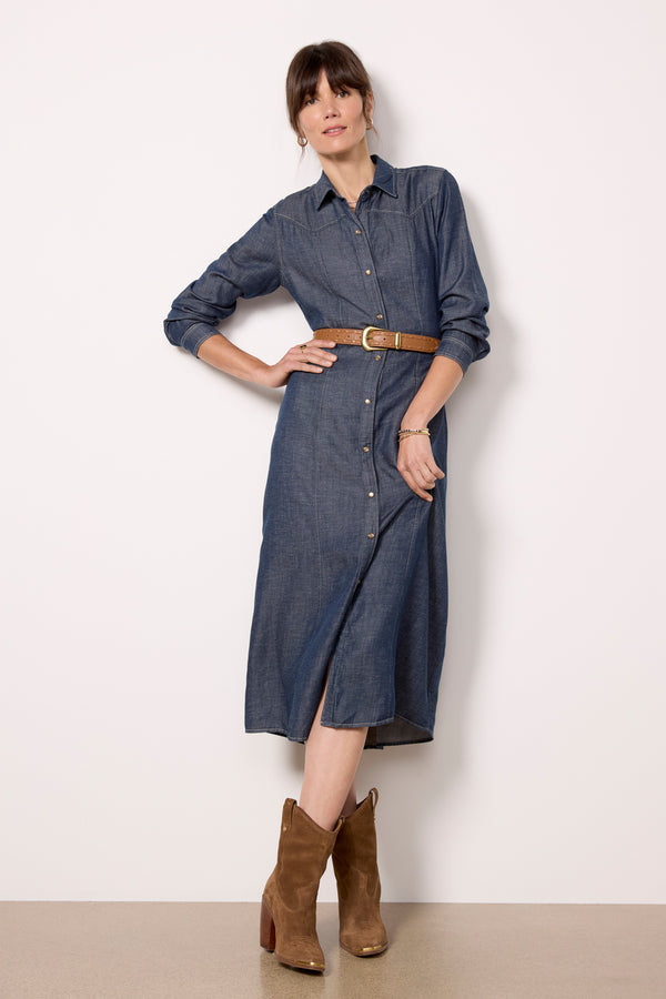 Everve Western Yoke Shirt Dress Twilightdenim