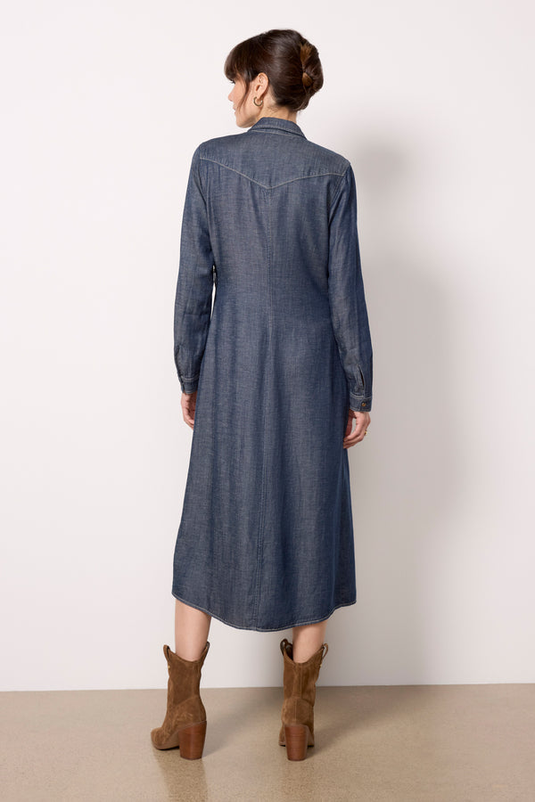 Everve Western Yoke Shirt Dress Twilightdenim